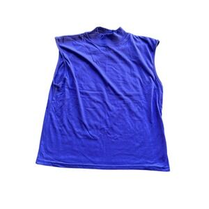 Southern Classics Purple‎ Mock Neck Sleeveless Top Cotton Blend Large